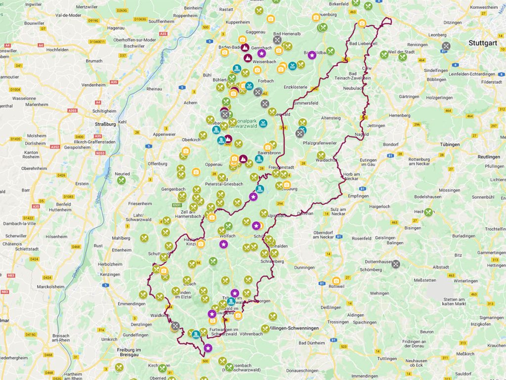 Schwarzwald Motorradtour 391km
